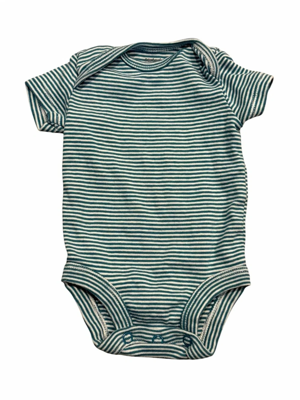 Carter's Teal and White Striped Short-Sleeve Baby Bodysuit
